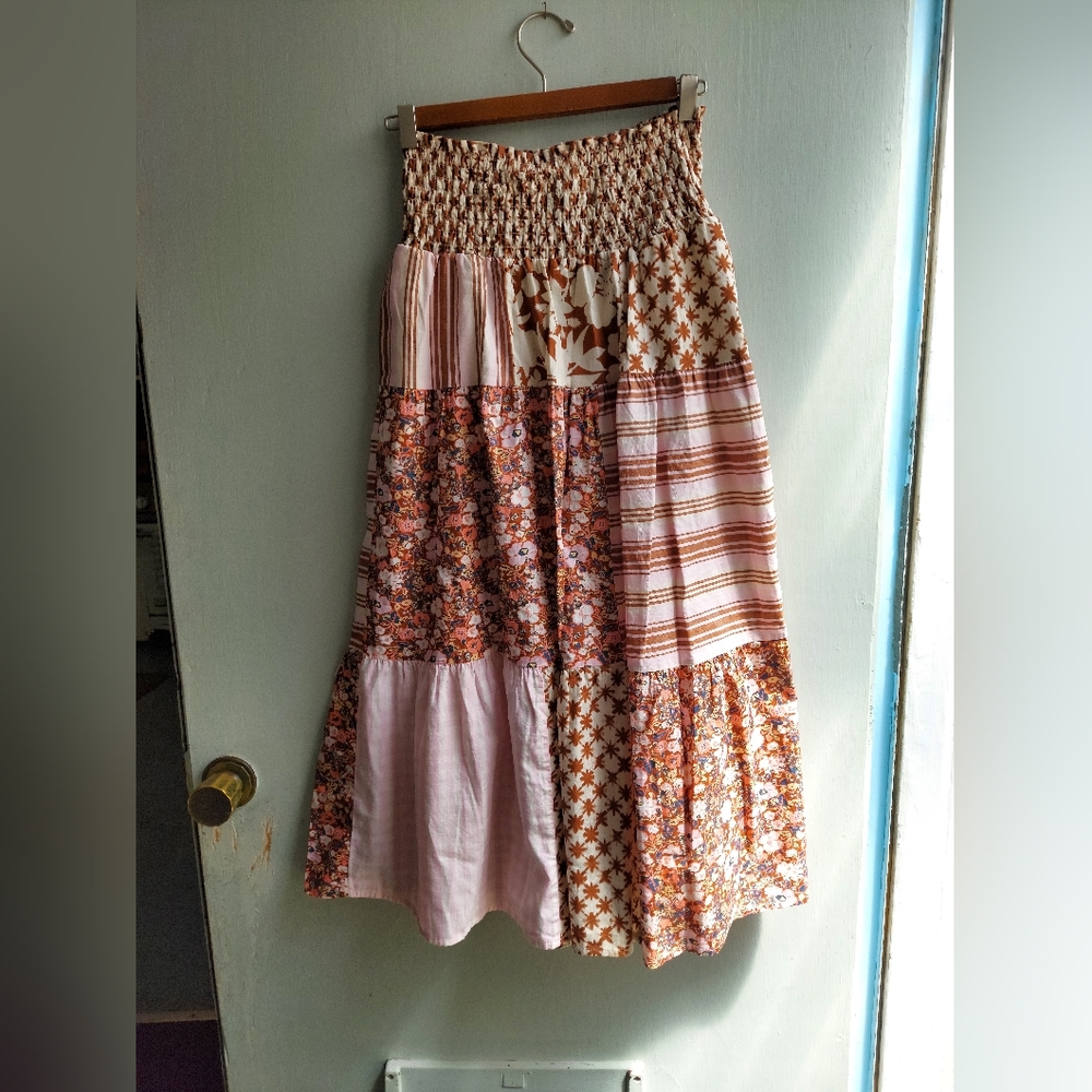 Universal Thread Maxi Skirt (ankle L) Large Patchwork Design Size XS NWT